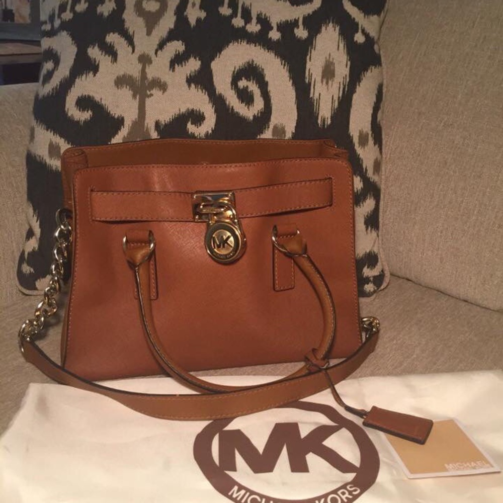 Michael Kors Saffiano Leather Medium Hamilton Bag.